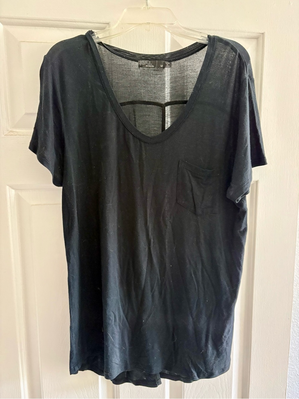Prana Black Scoop Pocket Short Sleeve Tee